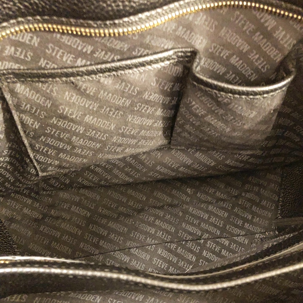 Steve Madden Black Faux Leather Tote - Picture 10 of 14